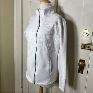 Calia by Carrie Underwood White Zip Quilted Thumbhole Coat Jacket XL
